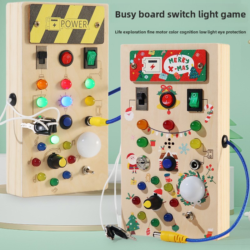 Montessori Wooden Busy Board Toddler - Giocattolo Educativo Montessori per Abilità Quotidiane,