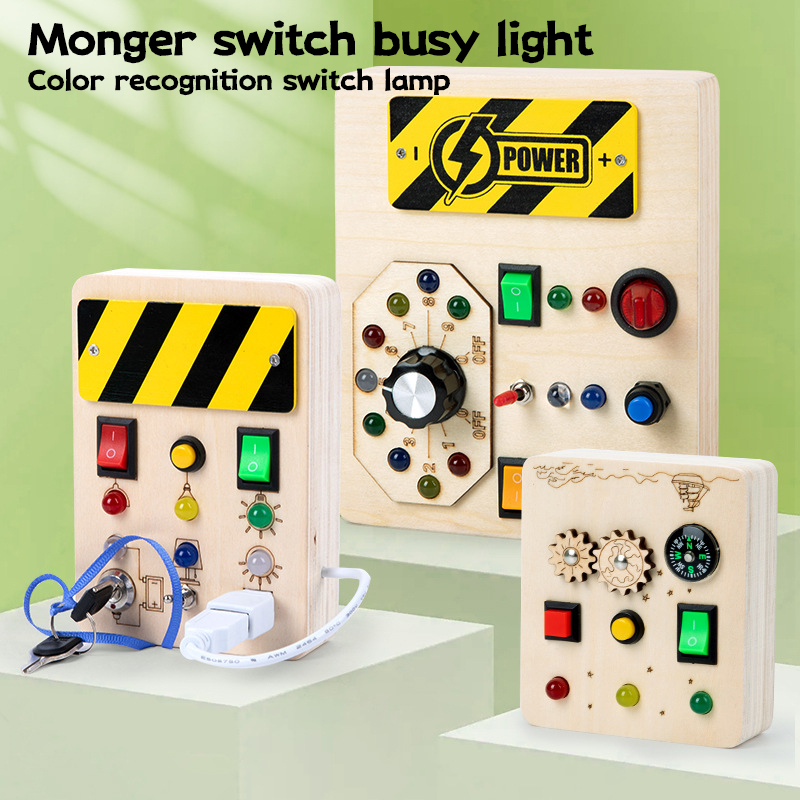 Montessori Wooden Busy Board Toddler - Tavola Sensoriale Montessori per Bambini, Giocattoli