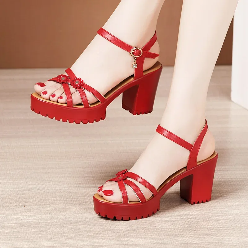Building Blocks - Sandali con plateau in morbida pelle